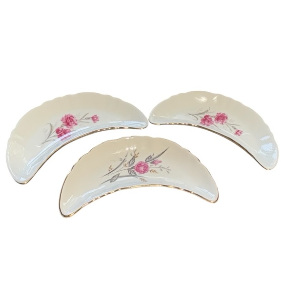 Vintage Nasco Bone Dish Gold  Rim National Silver Company Japan  Set of 8 - Picture 10 of 13